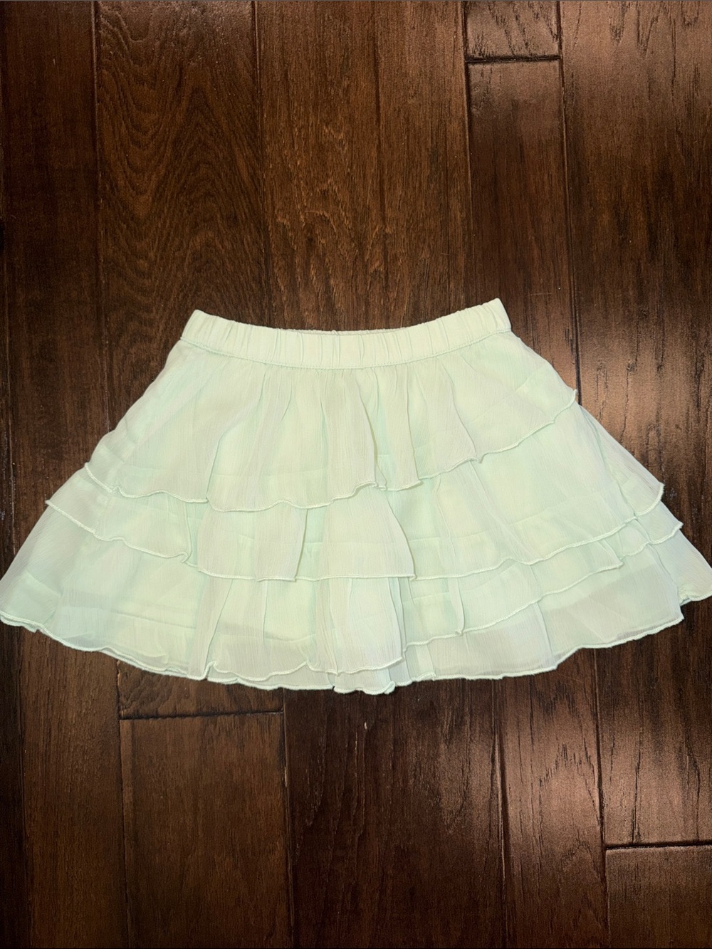 Abercrombie kids light green tiered skirt 5-6